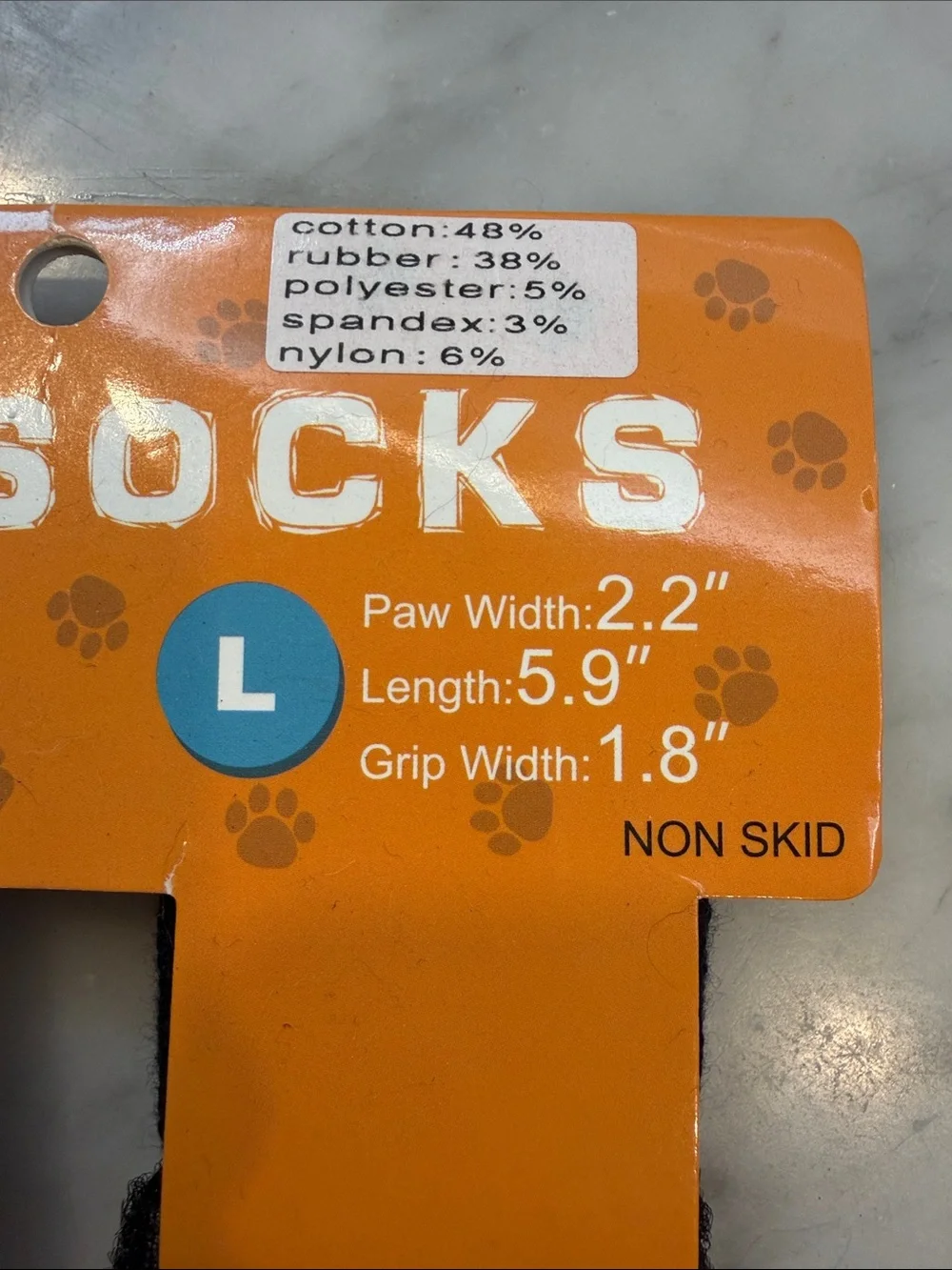 Non-Slip Large Pet Socks - Black